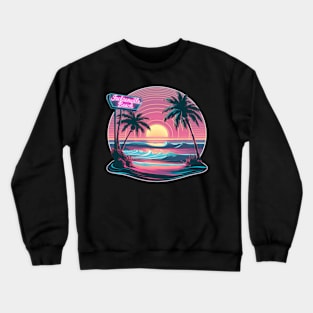 "Jacksonville Beach Sunset - Vaporwave Aesthetic Tee" Crewneck Sweatshirt